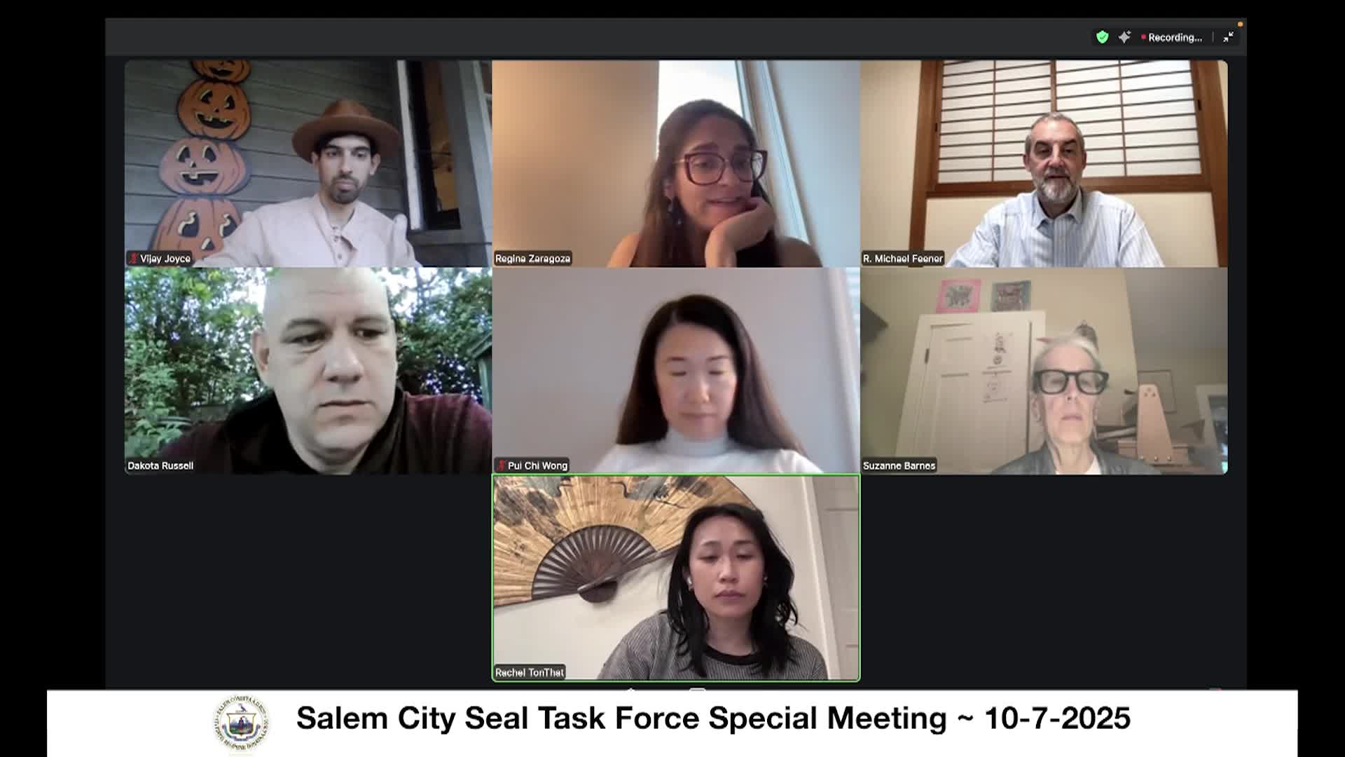 Salem City Seal Task Force Special Meeting 10/7/2025