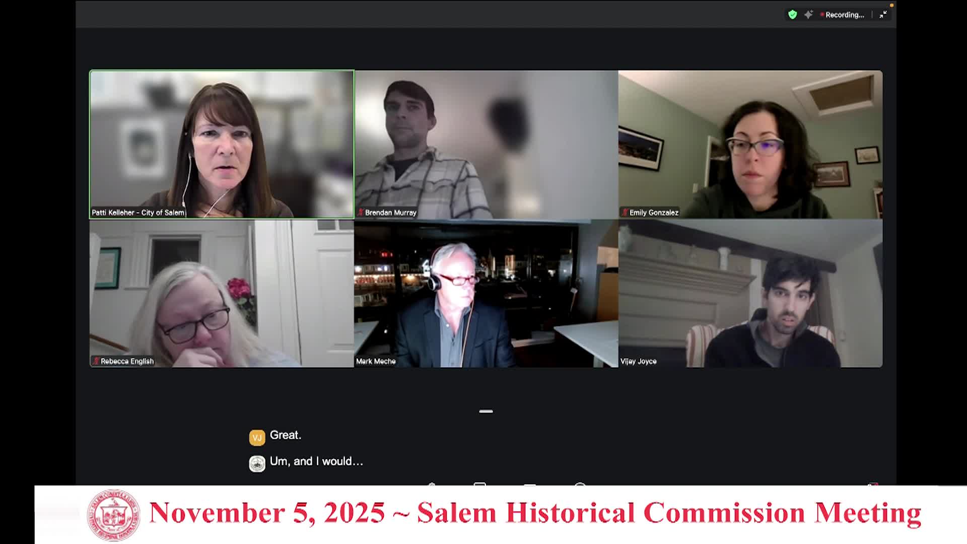 Salem Historical Commission Meeting 11/5/2025