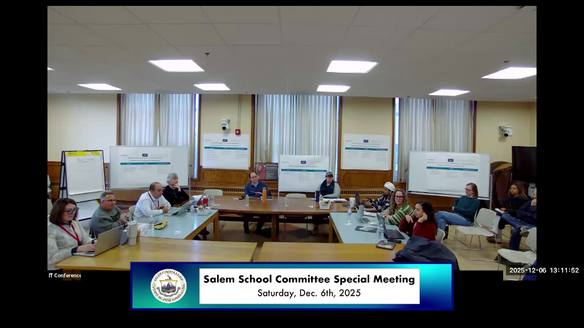 Salem School Committee Special Meeting 12/6/2025