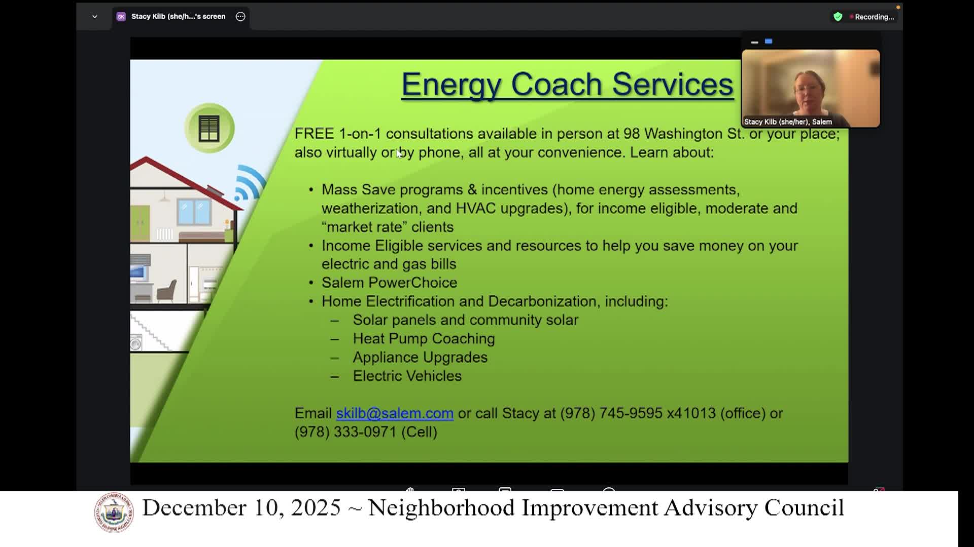 Salem Neighborhood Improvement Advisory Council Meeting 12/10/2025
