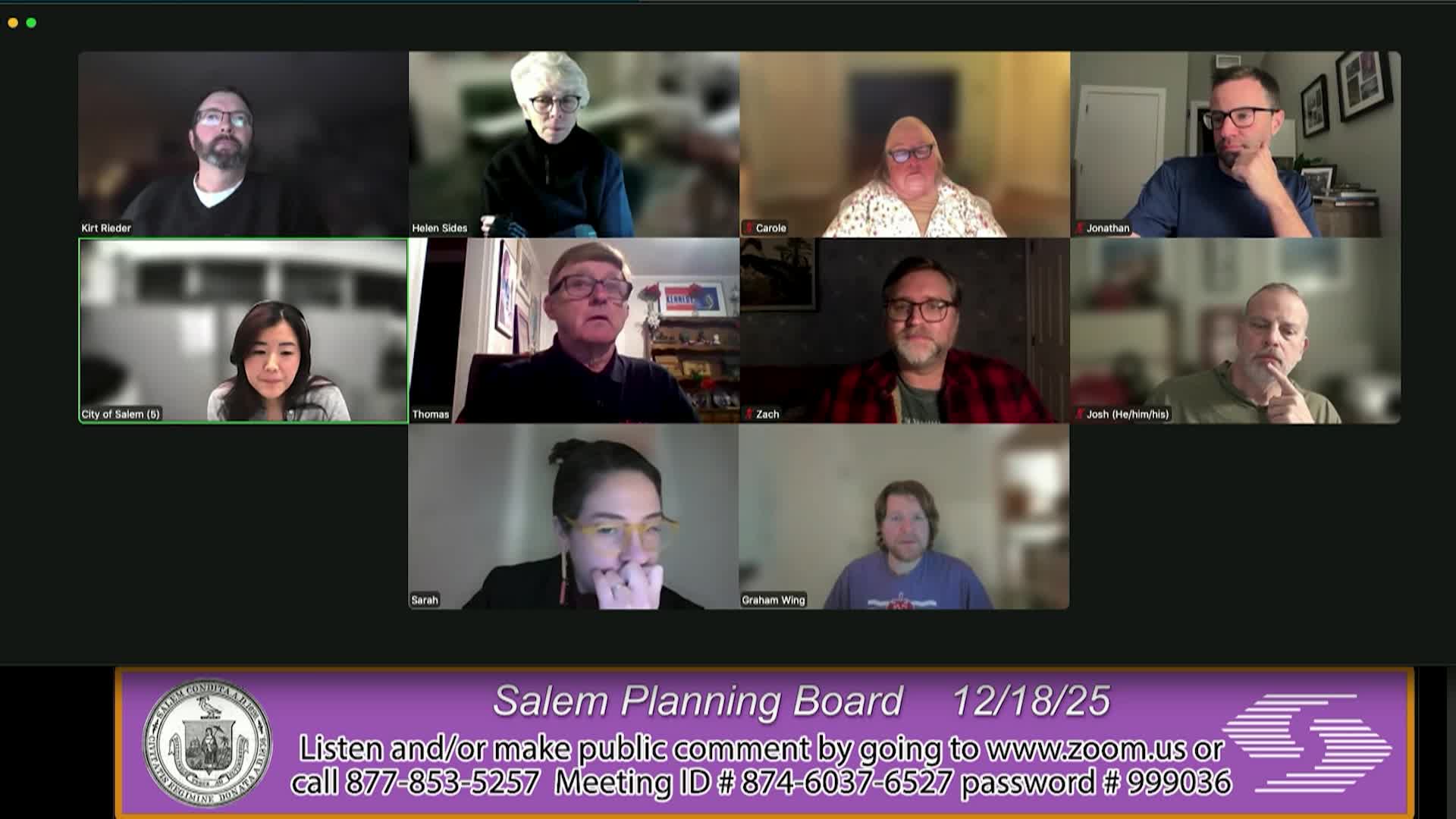 Salem Planning Board Meeting 12/18/25
