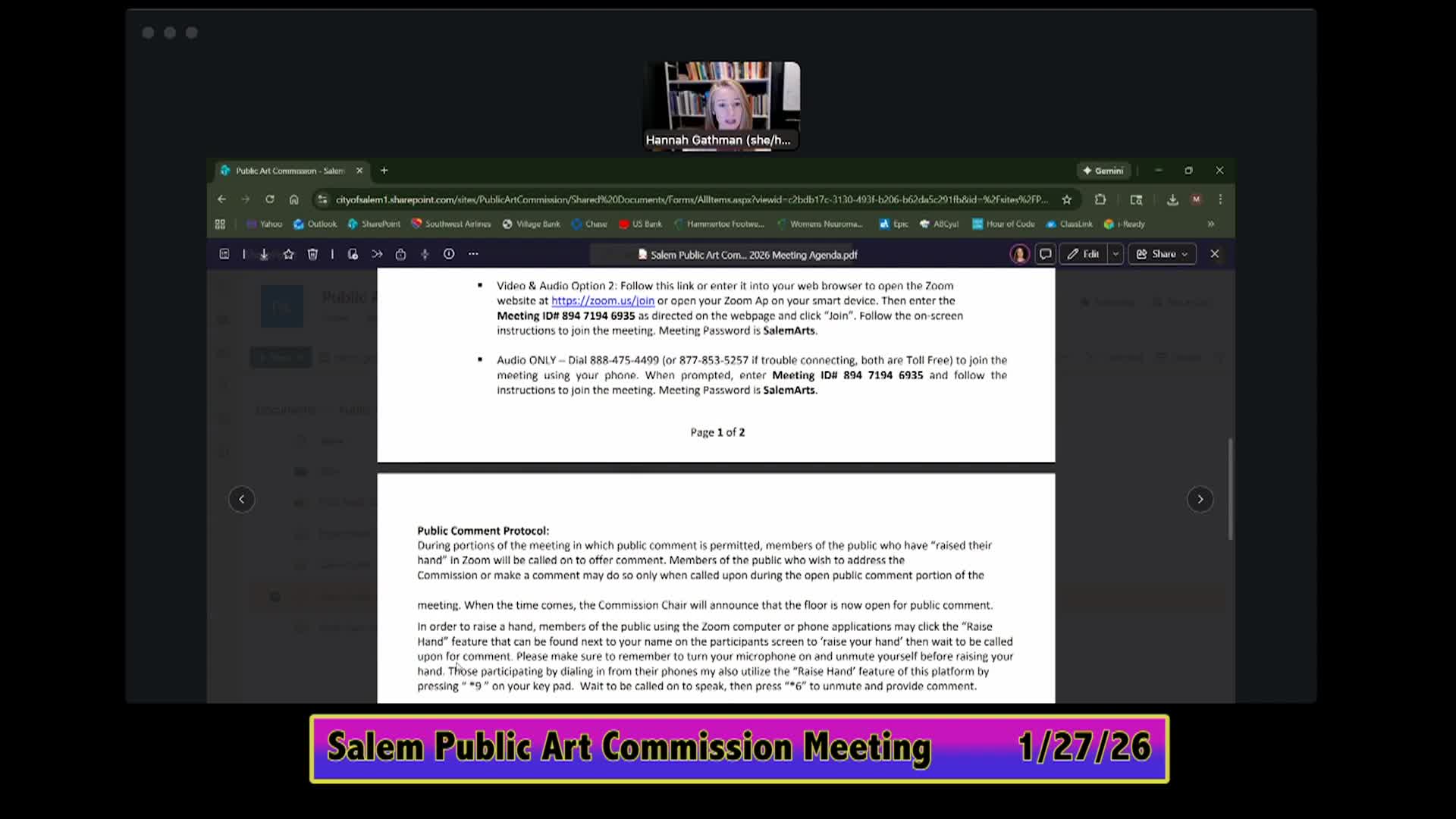 Public Art Commission 1/27/26