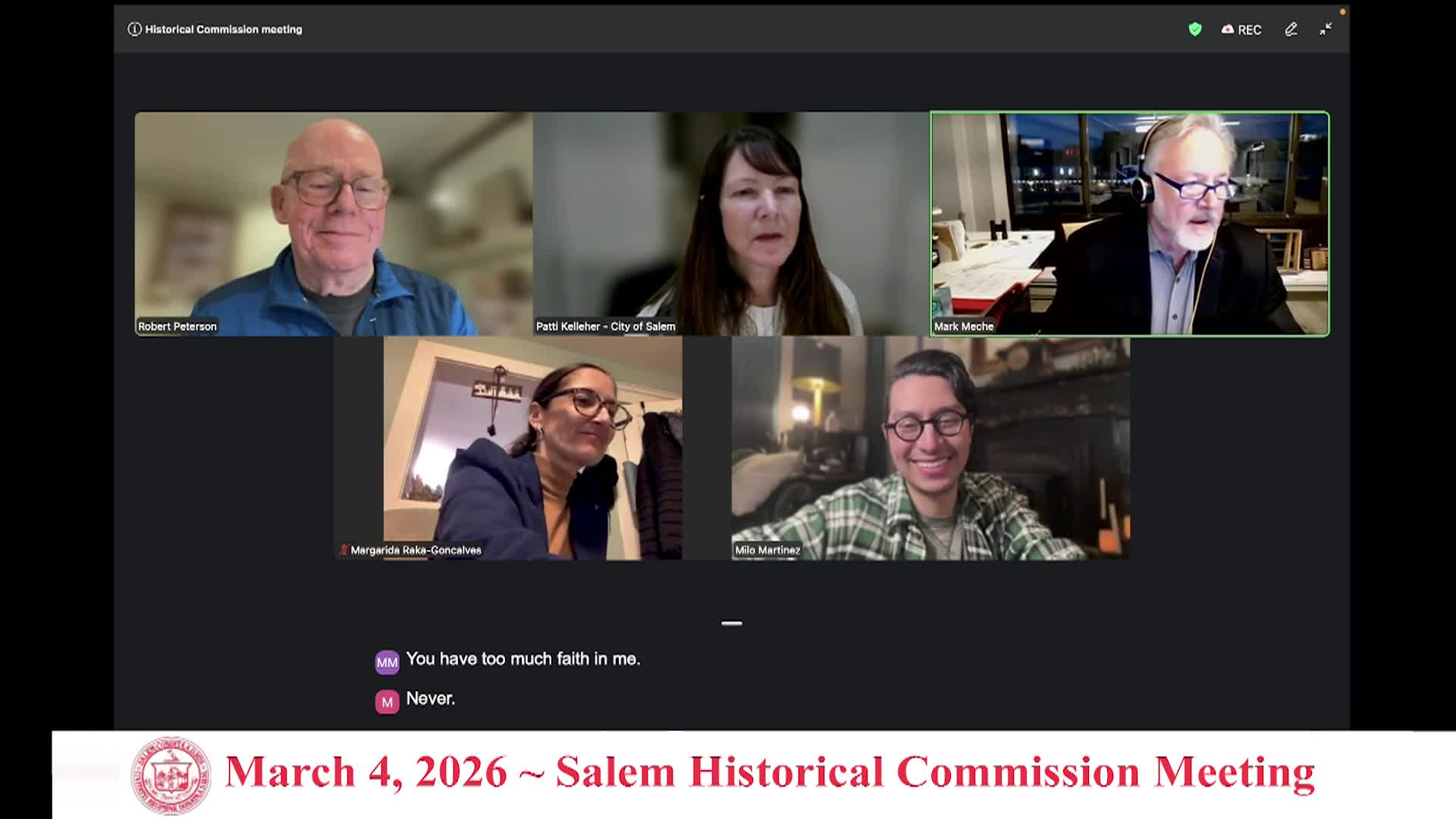 Salem Historical Commission Meeting 3/4/2026