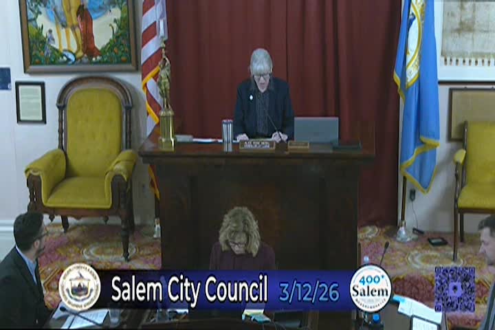 Salem City Council Regular Meeting 3/12/2026 replay