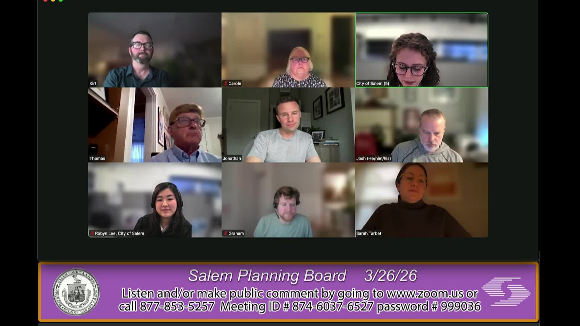 Salem Planning Board Meeting 3/26/26