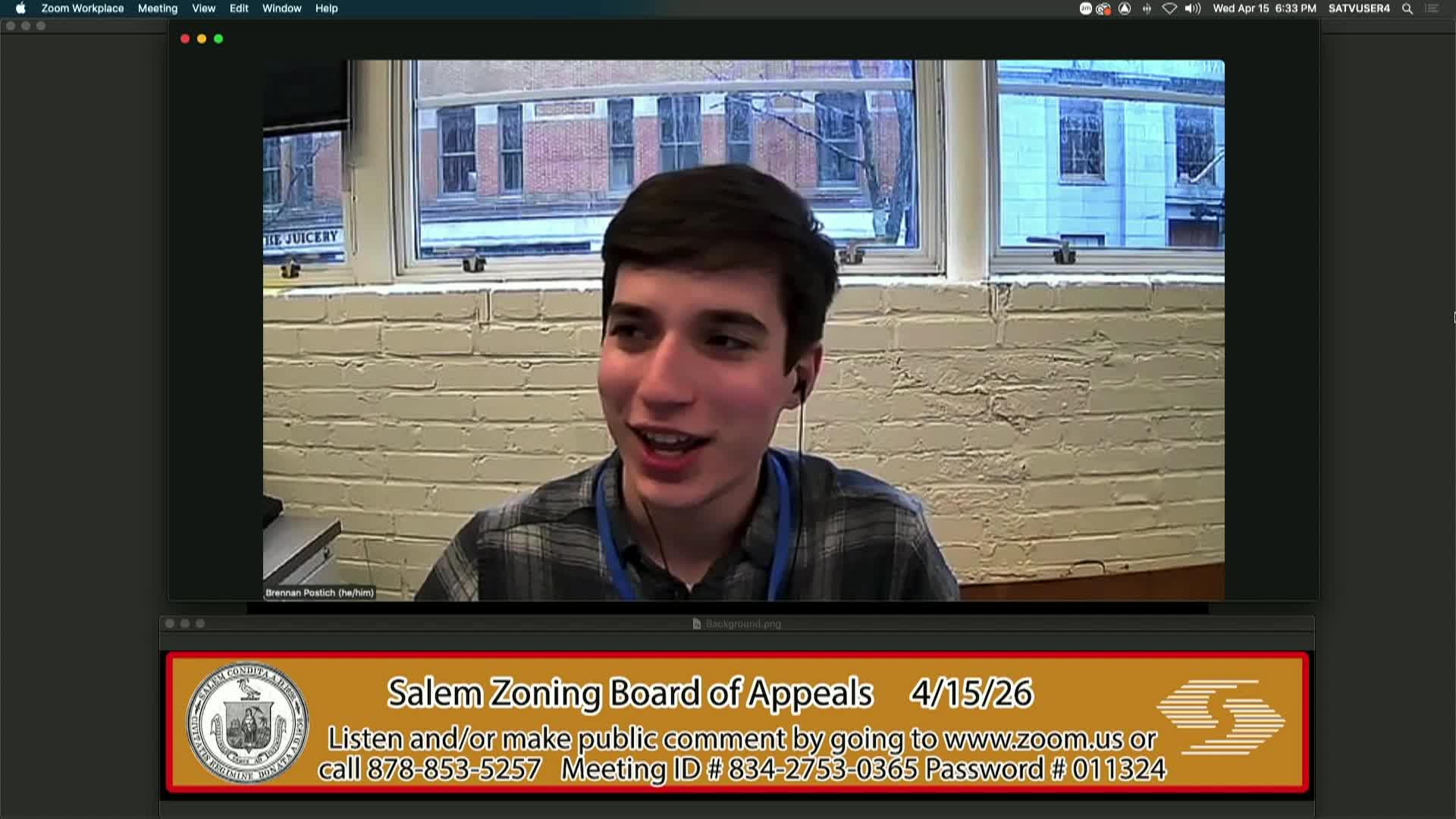 Zoning Board of Appeals Meeting 4/15/26