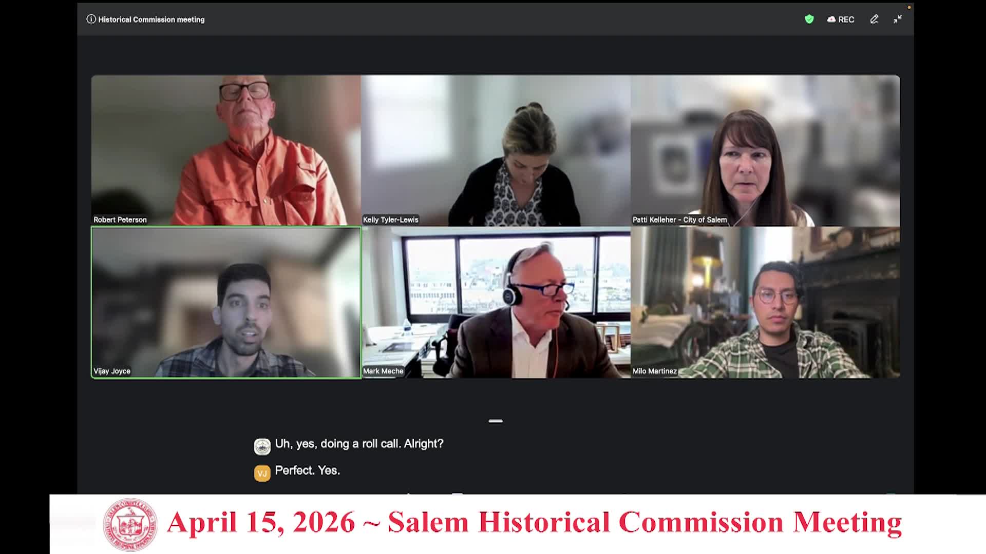 Salem Historical Commission Meeting 4/15/2026