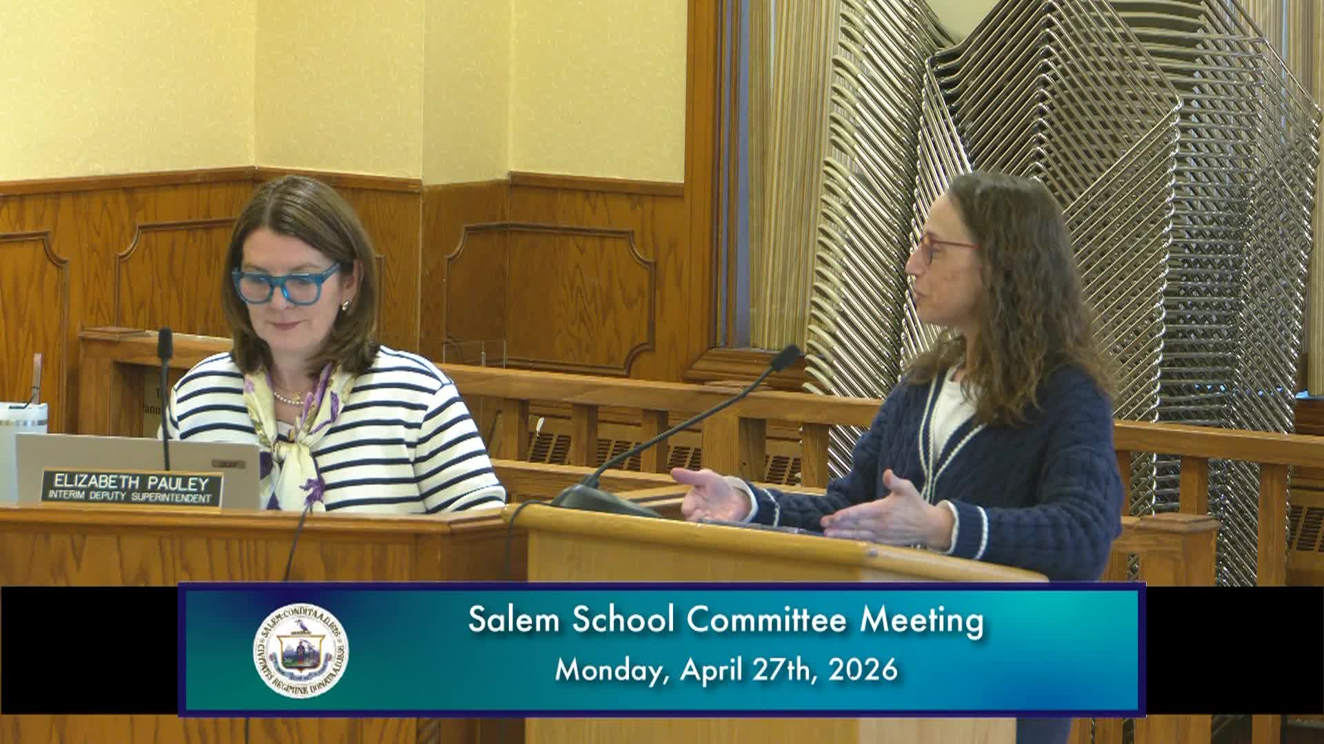 Salem School Committee Meeting 4/27/26