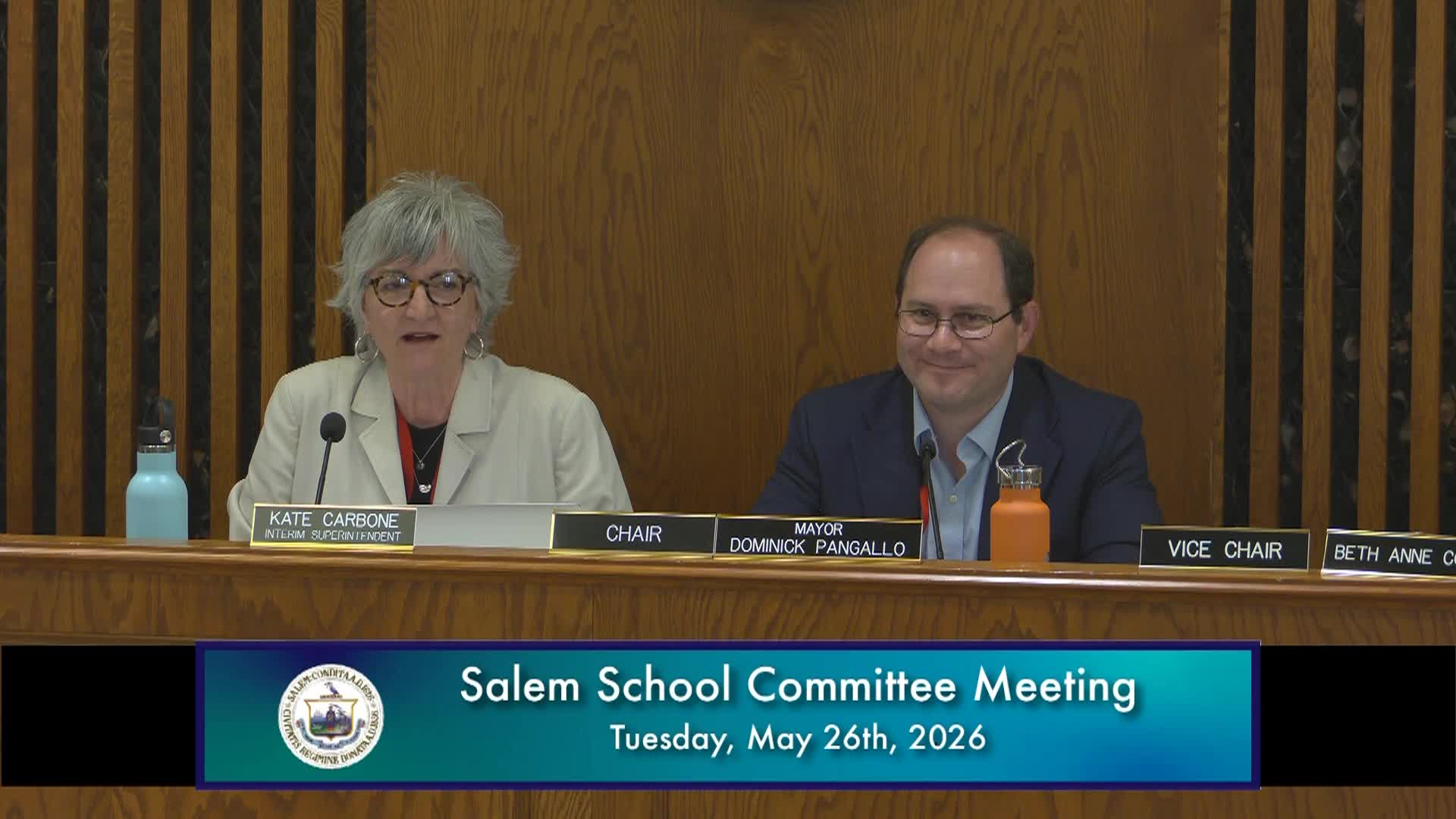 Salem School Committee Meeting 5/26/2026