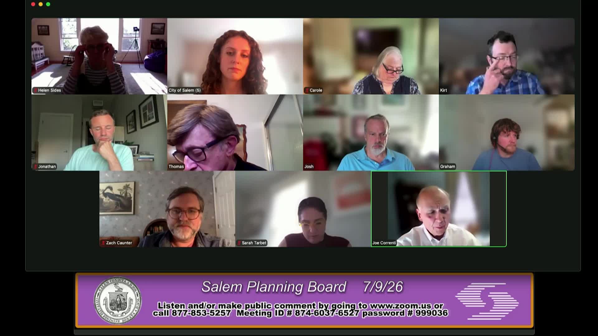 Salem Planning Board Meeting 7/9/26