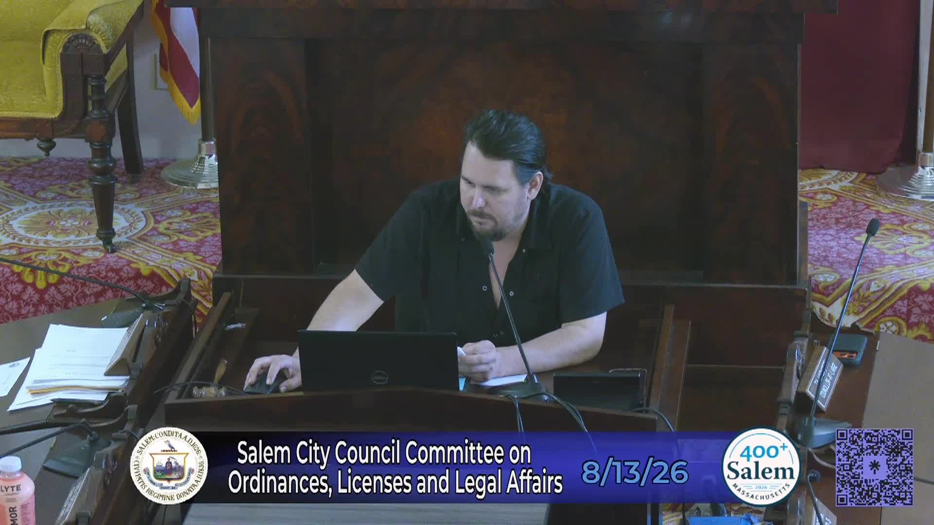 City Council Committee on Ordinances Licenses and Legal Affairs Meeting 8/13/26