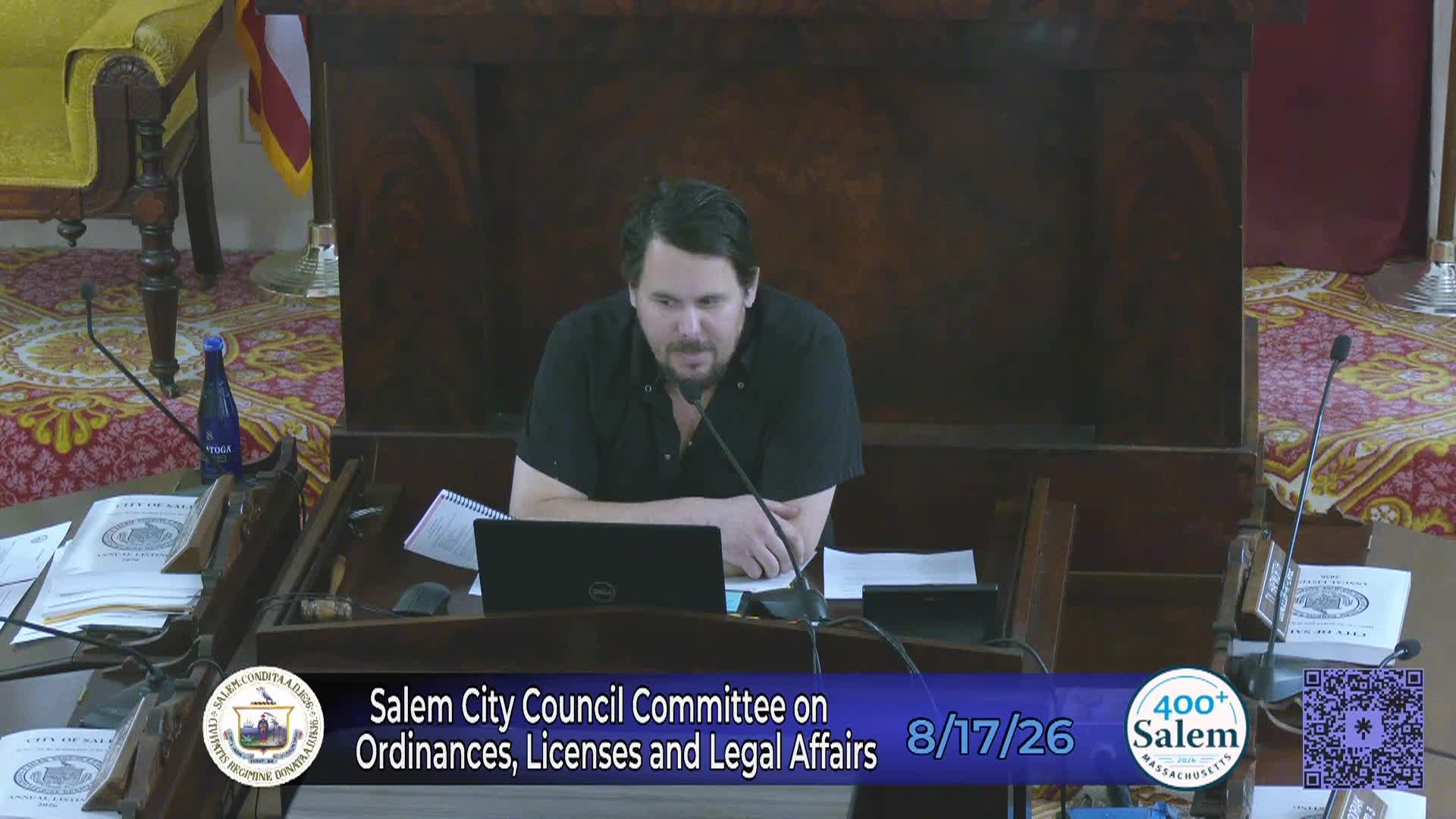 City Council Committee on Ordinances Licenses and Legal Affairs Meeting 8/17/26