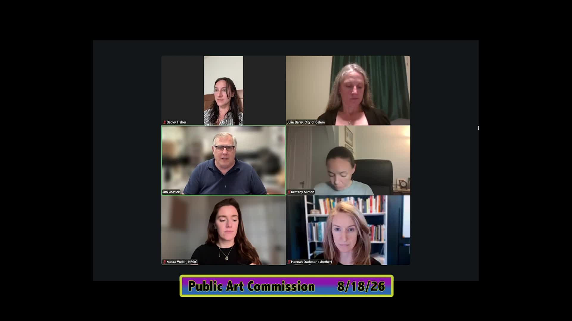 Public Art Commission Meeting 8/18/26