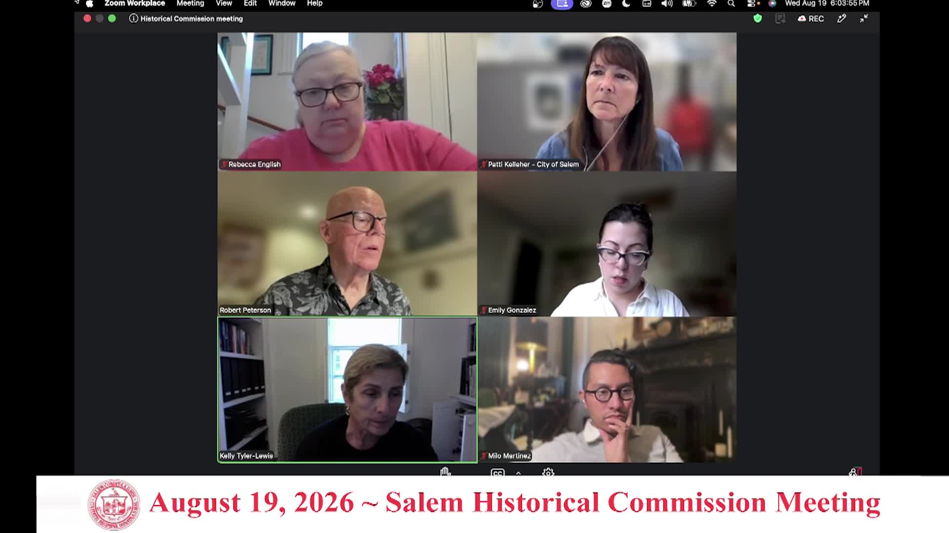 Salem Historical Commission Meeting 8/19/2026