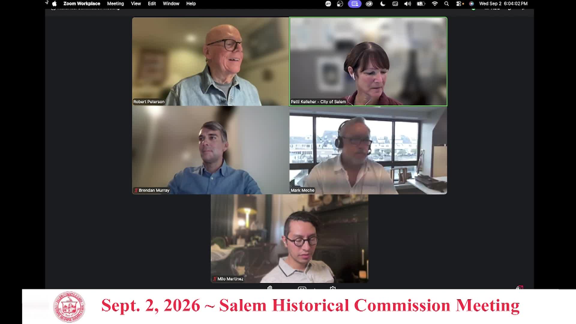 Salem Historical Commission Meeting 9/2/2026