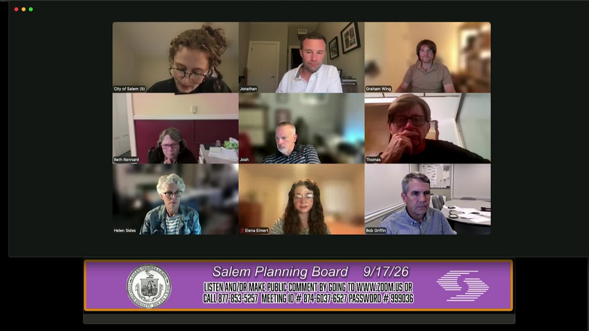 Salem Planning Board Meeting 9/17/26