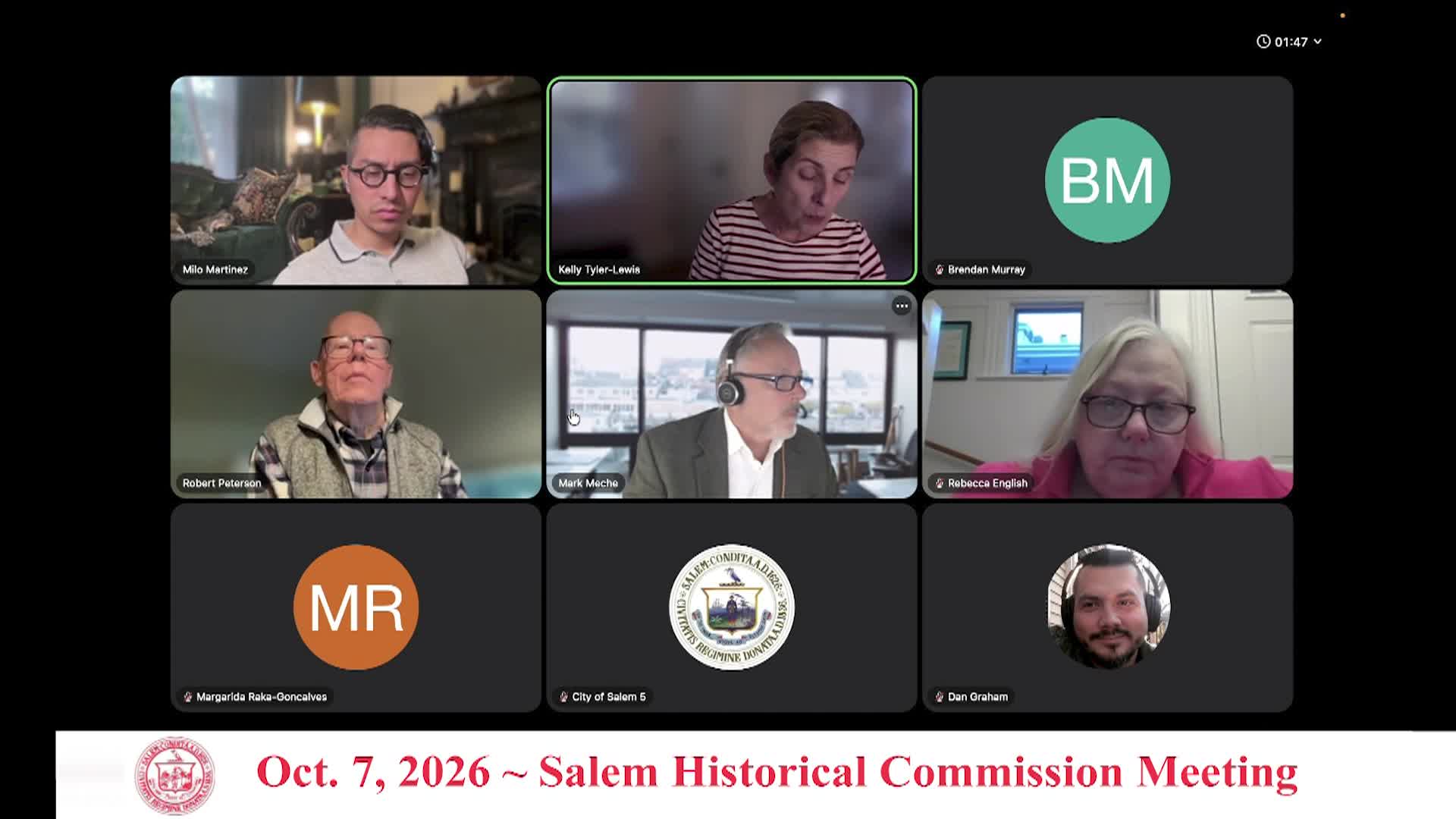 Salem Historical Commission Meeting 10/7/2026